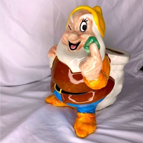 VTG Disney Treasure Craft Snow White & The Seven Dwarfs HAPPY Ceramic Utensil - Picture 1 of 8